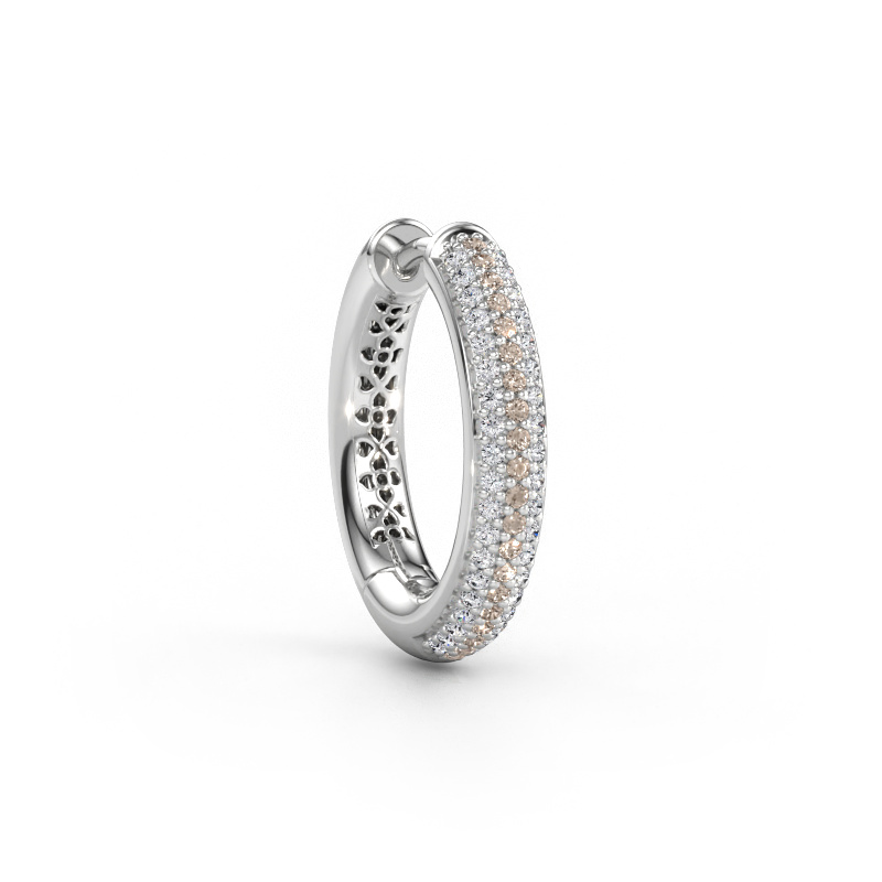 Immagine di Orecchino da uomo Owen 19mm 585 oro bianco Diamante marrone 0.29 crt