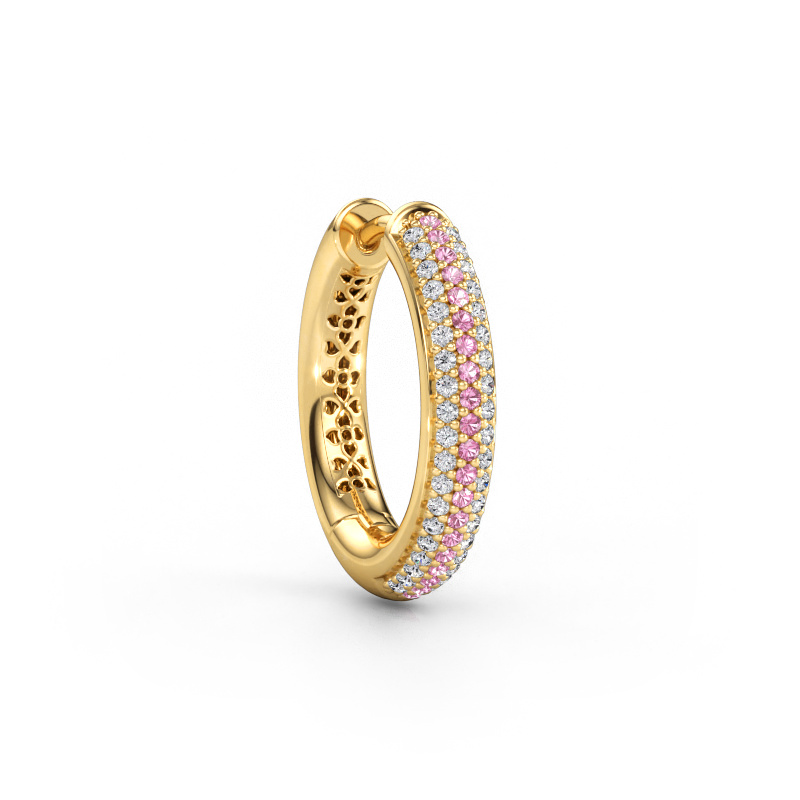 Immagine di Orecchino da uomo Owen 19mm 585 oro Zaffiro rosa 1 mm