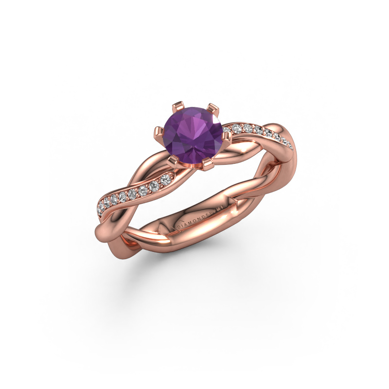Image of Engagement ring Page 585 rose gold Amethyst 5.4 mm