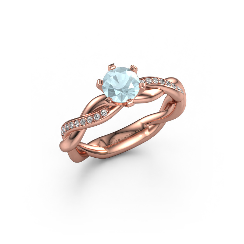 Image of Engagement ring Page 585 rose gold Aquamarine 5.4 mm