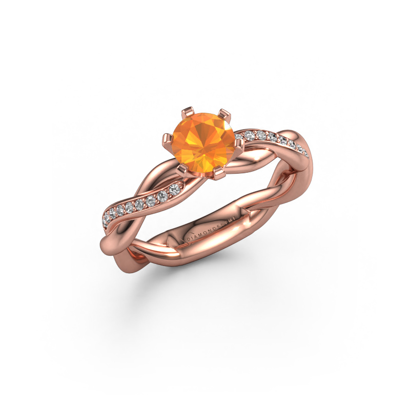 Image of Engagement ring Page 585 rose gold Citrin 5.4 mm
