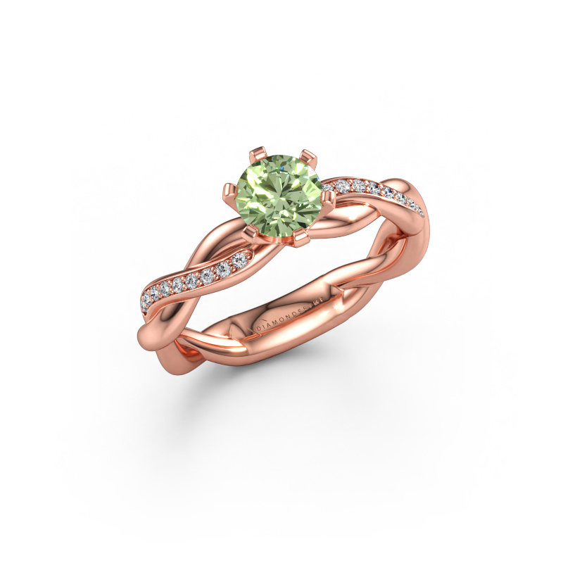 Bild av Förlovningsring Page 585 roséguld Grön labbodlad diamant 5.4 mm
