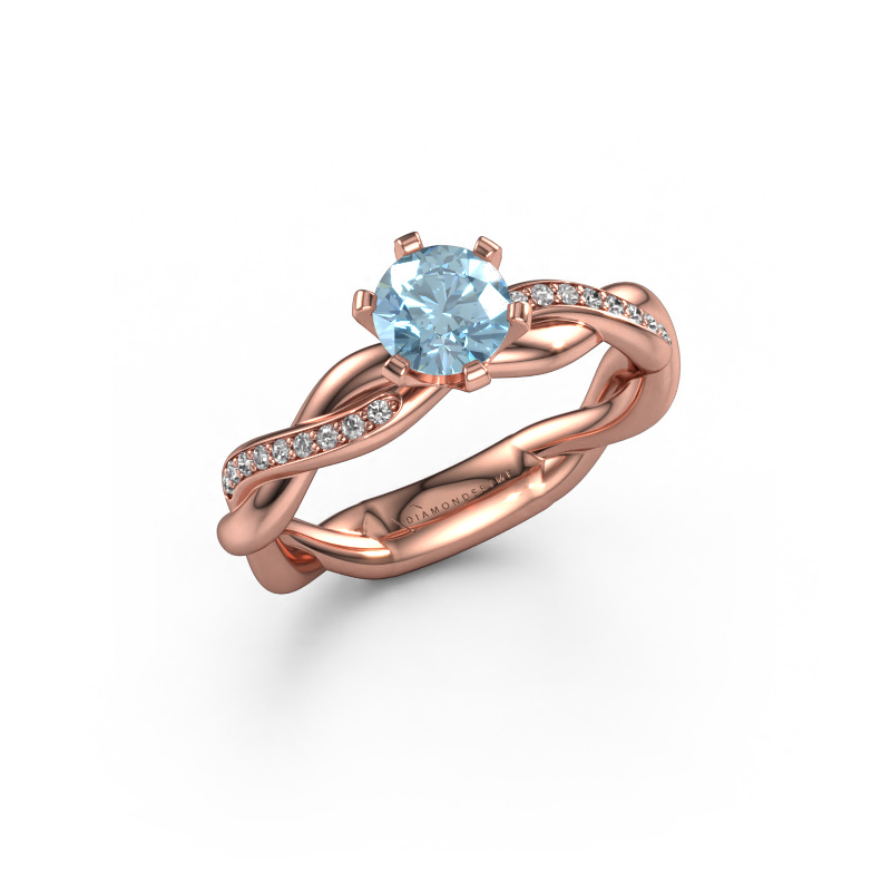 Image of Engagement ring Page 585 rose gold Blue lab grown diamond 5.4 mm