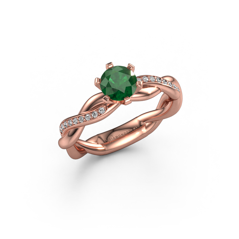 Image of Engagement ring Page 585 rose gold Emerald 5.4 mm