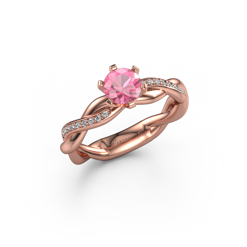 Image of Engagement ring Page 585 rose gold Pink sapphire 5.4 mm