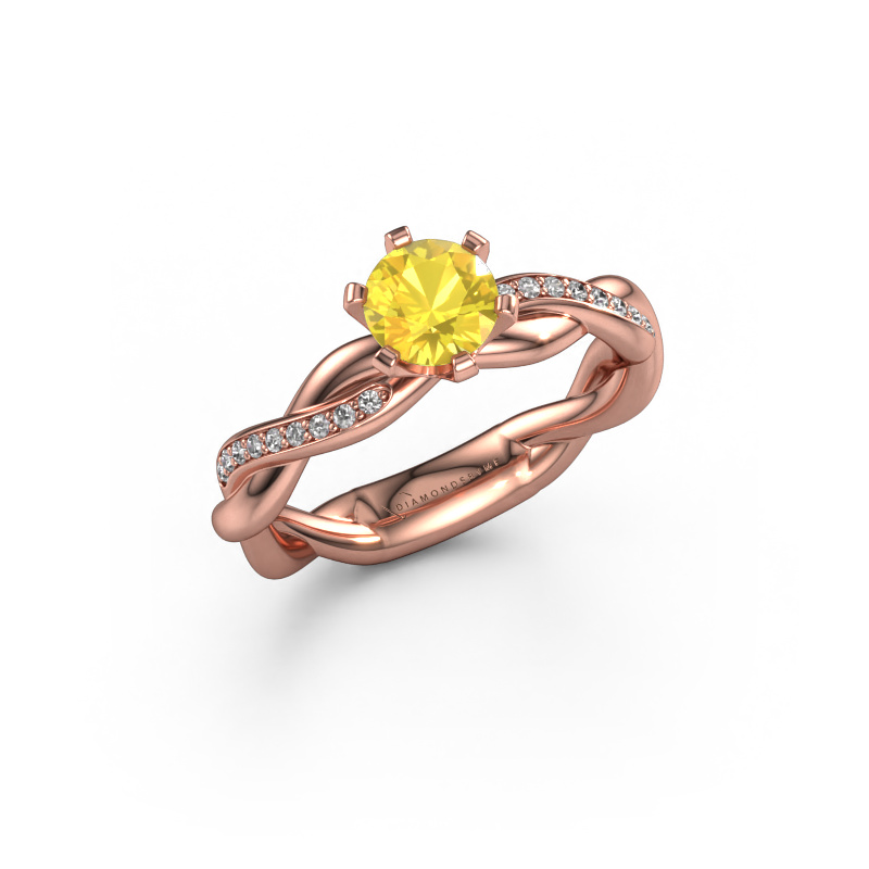 Image of Engagement ring Page 585 rose gold Yellow sapphire 5.4 mm