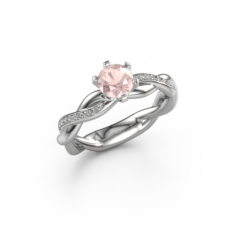 Image of Engagement ring Page 950 platinum Morganite champagne 5.4 mm