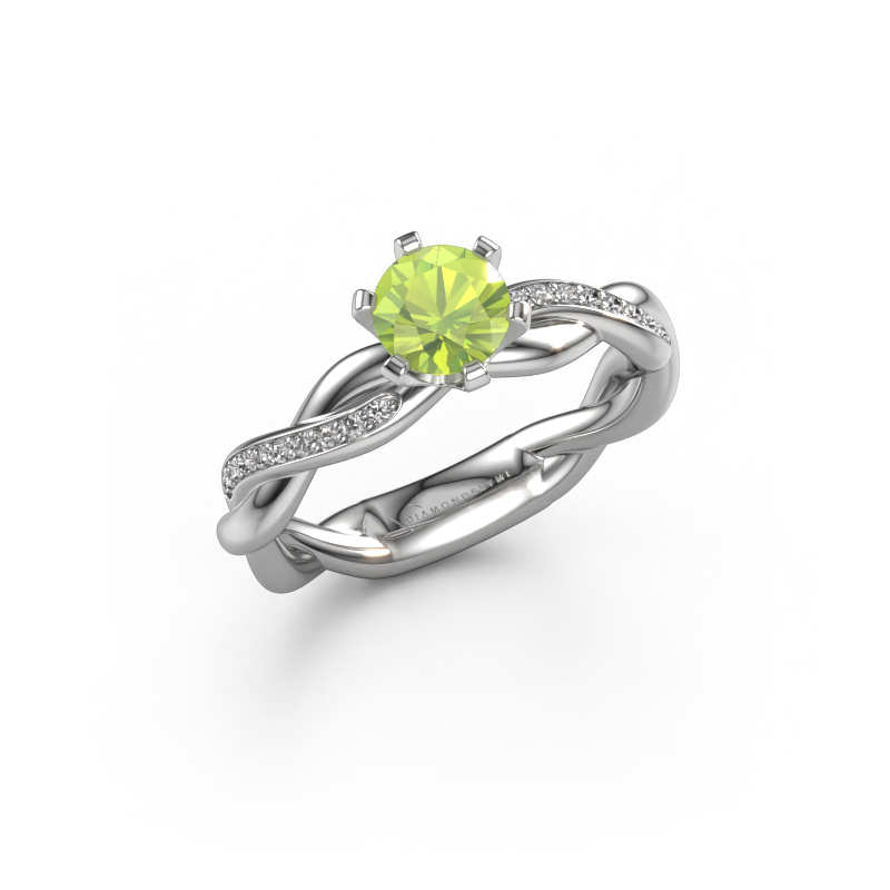 Image of Engagement ring Page 950 platinum Peridot 5.4 mm