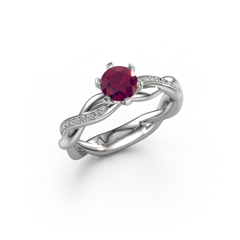 Image of Engagement ring Page 950 platinum Rhodolite 5.4 mm