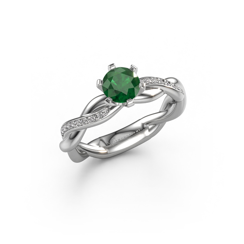 Image of Engagement ring Page 950 platinum Emerald 5.4 mm