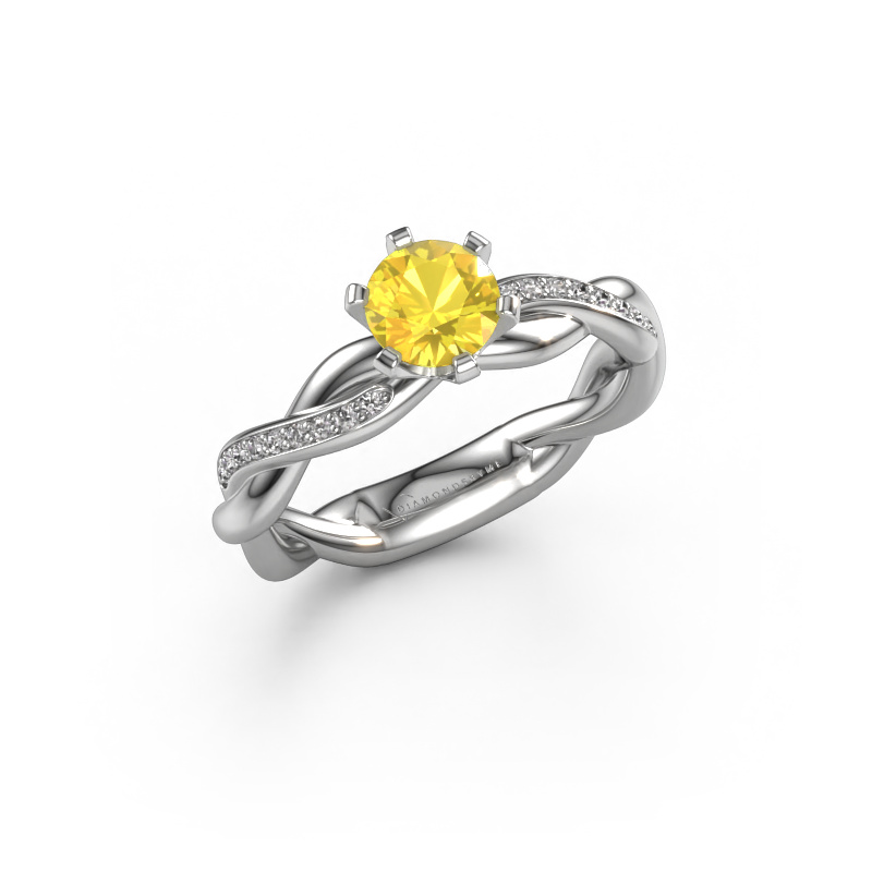 Image of Engagement ring Page 950 platinum Yellow sapphire 5.4 mm