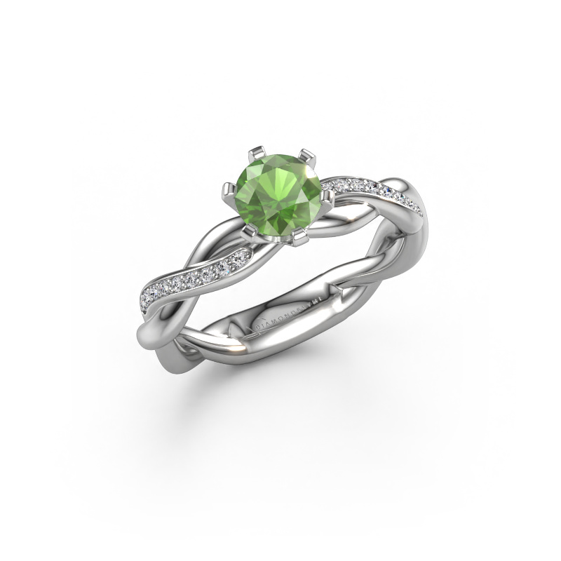 Bild von Verlobungsring Page 950 Platin Turmalin grün 5.4 mm