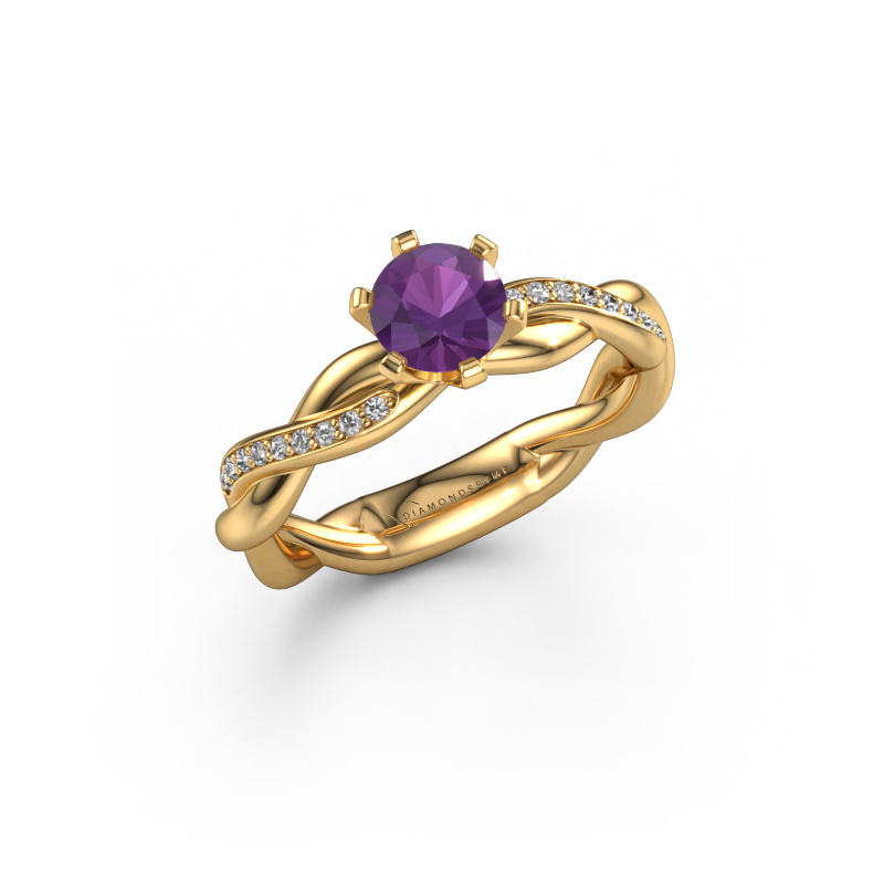 Image of Engagement ring Page 585 gold Amethyst 5.4 mm