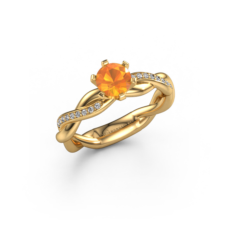 Image de Bague de fiançailles Page 585 or jaune Citrine 5.4 mm