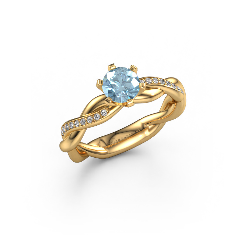 Image of Engagement ring Page 585 gold Blue lab grown diamond 5.4 mm
