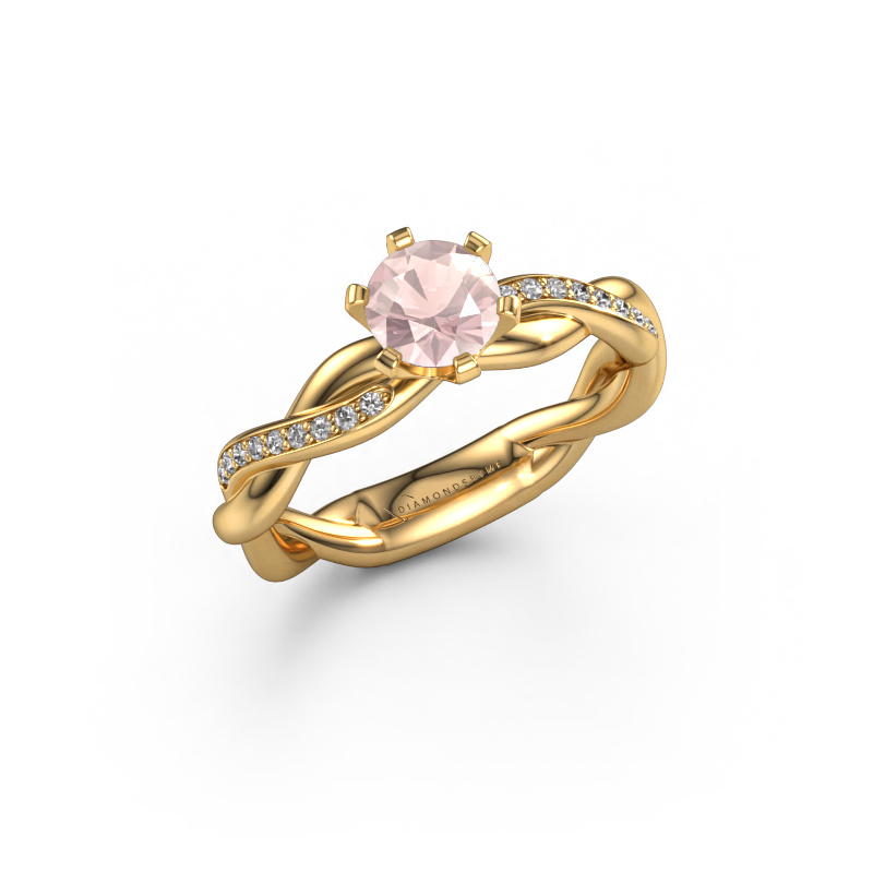 Image of Engagement ring Page 585 gold Morganite champagne 5.4 mm