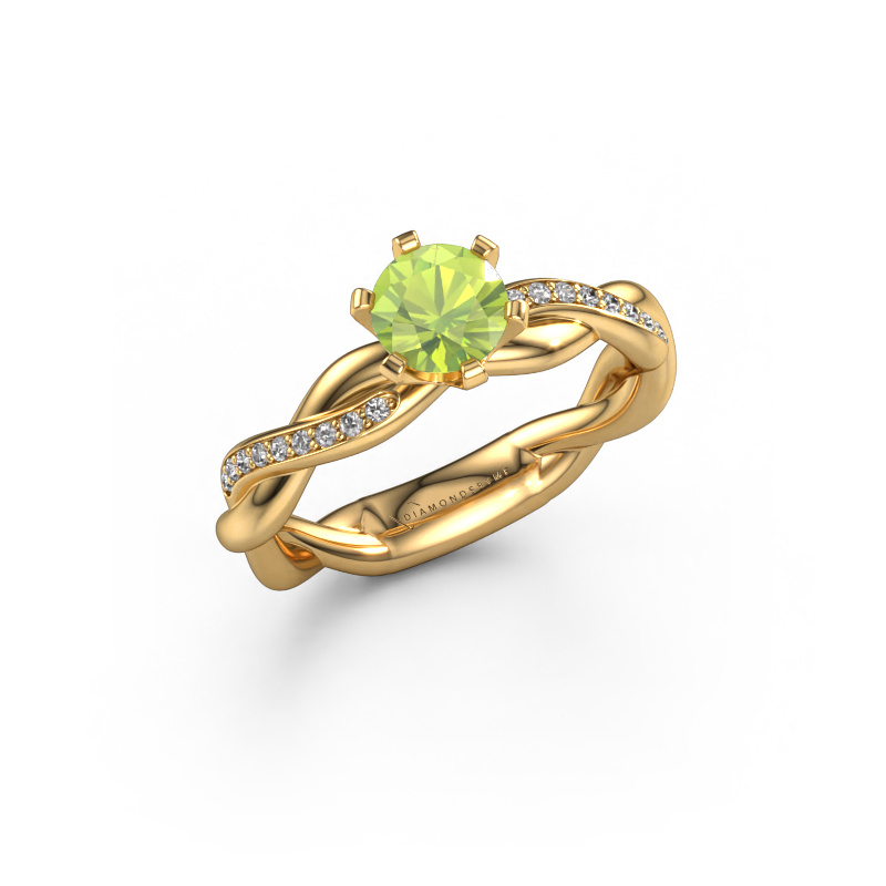 Image of Engagement ring Page 585 gold Peridot 5.4 mm