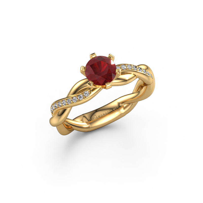 Image of Engagement ring Page 585 gold Ruby 5.4 mm