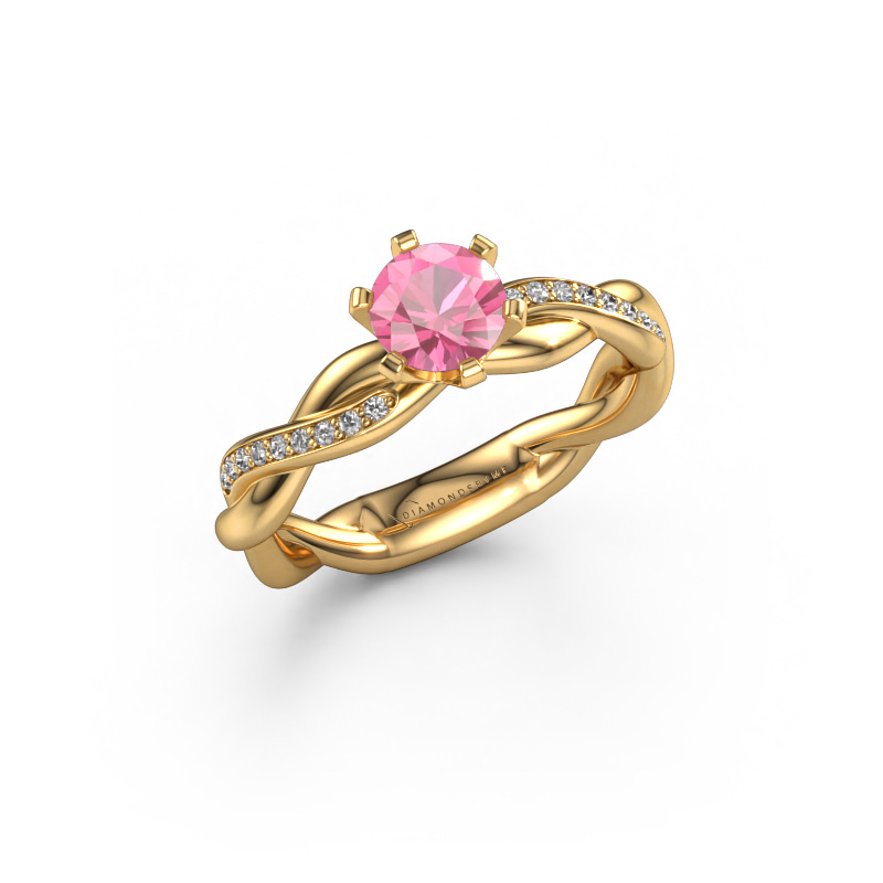 Image of Engagement ring Page 585 gold Pink sapphire 5.4 mm