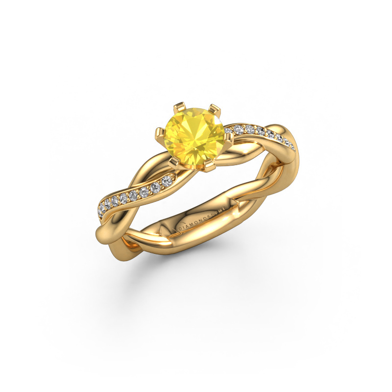Image of Engagement ring Page 585 gold Yellow sapphire 5.4 mm