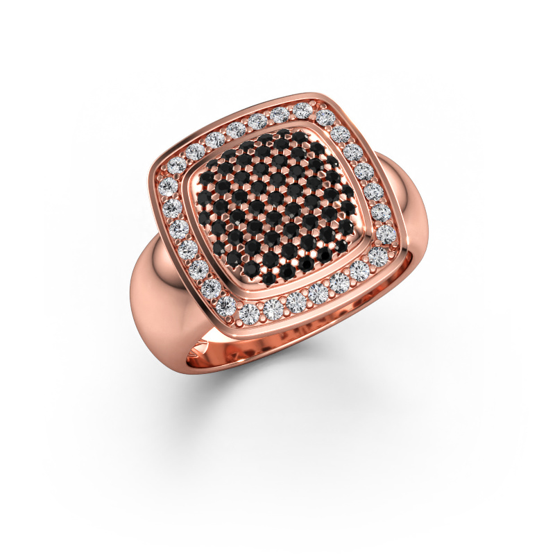Bild av Ring paige 585 roséguld Svart diamant 0.73 crt