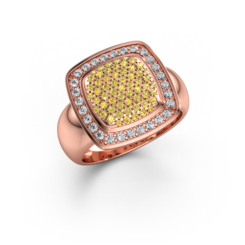 Immagine di Anello paige 585 oro rosa Zaffiro giallo 0.9 mm