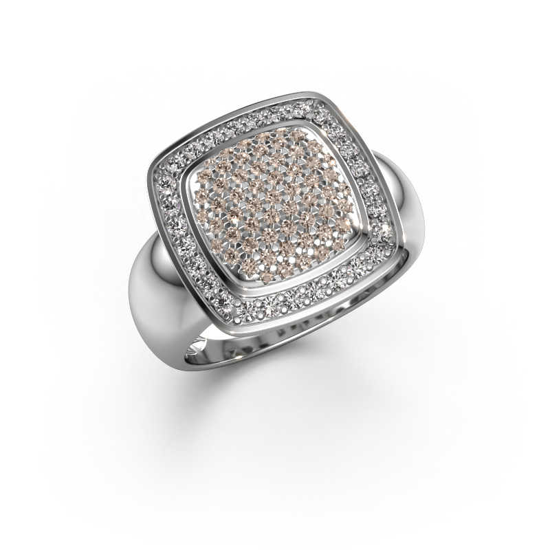 Afbeelding van Ring paige 950 platina Bruine diamant 0.658 crt