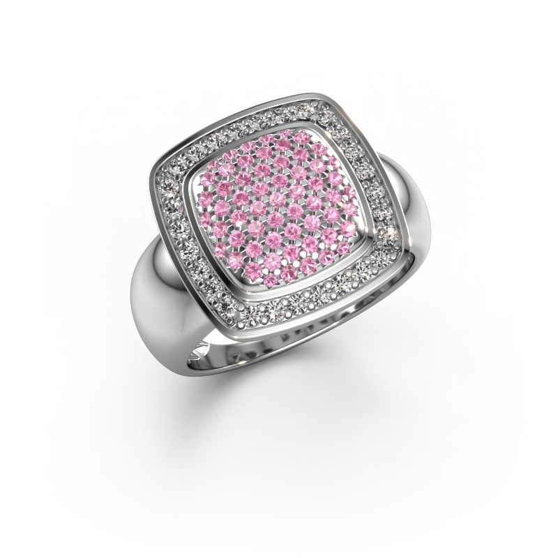 Image of Ring paige 950 platinum Pink sapphire 0.9 mm