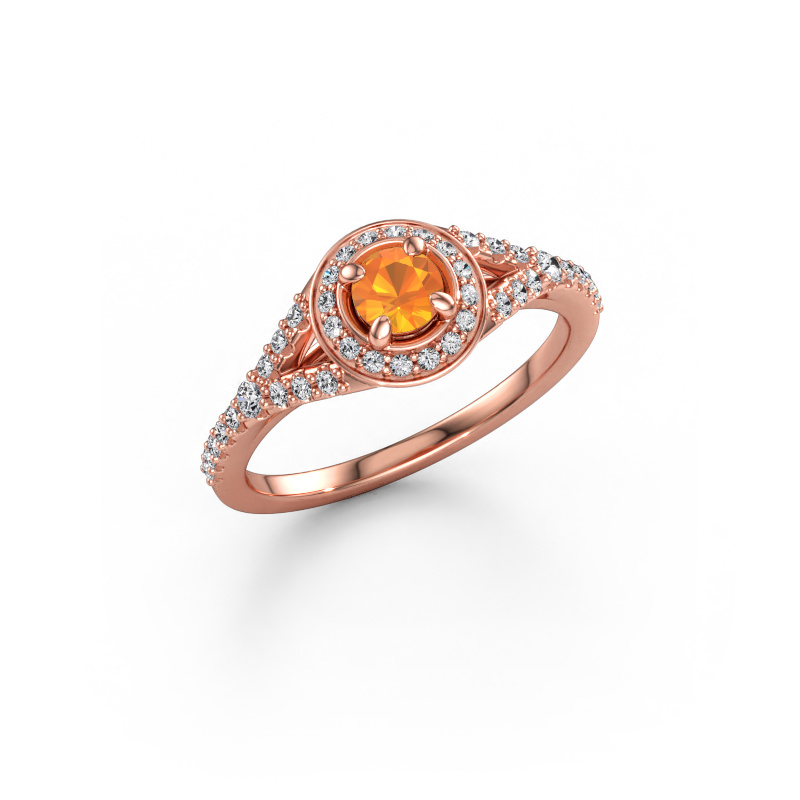 Immagine di Anello di fidanzamento Pamela RND 585 oro rosa Citrino 4 mm