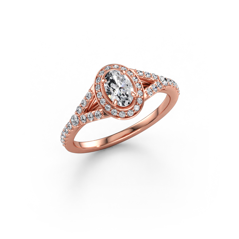 Immagine di Anello di fidanzamento Pamela OVL 585 oro rosa Diamante 0.705 crt