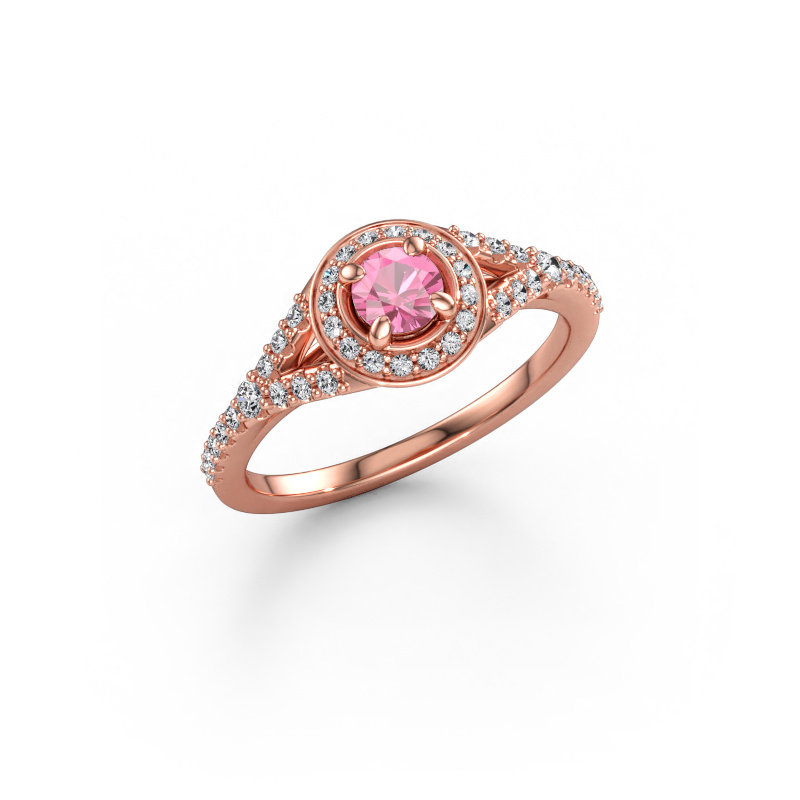 Immagine di Anello di fidanzamento Pamela RND 585 oro rosa Zaffiro rosa 4 mm