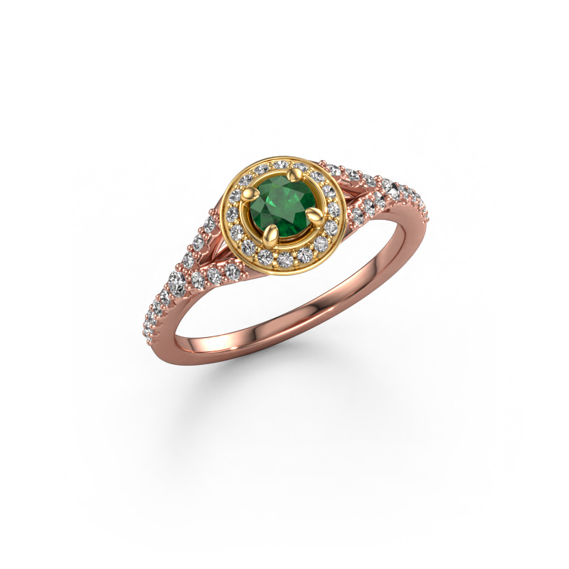 Image of Engagement ring Pamela RND 585 rose gold Emerald 4 mm