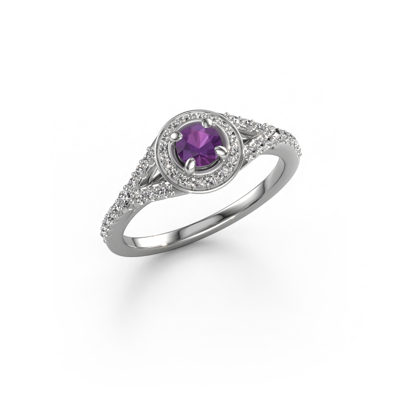 Image of Engagement ring Pamela RND 950 platinum Amethyst 4 mm