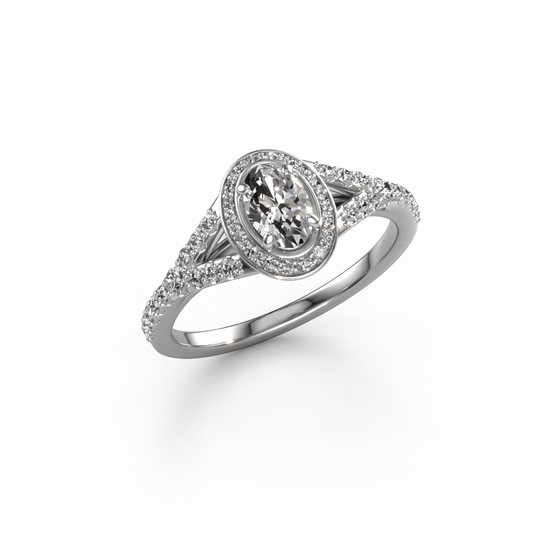 Image of Engagement ring Pamela OVL 950 platinum Diamond 0.705 crt