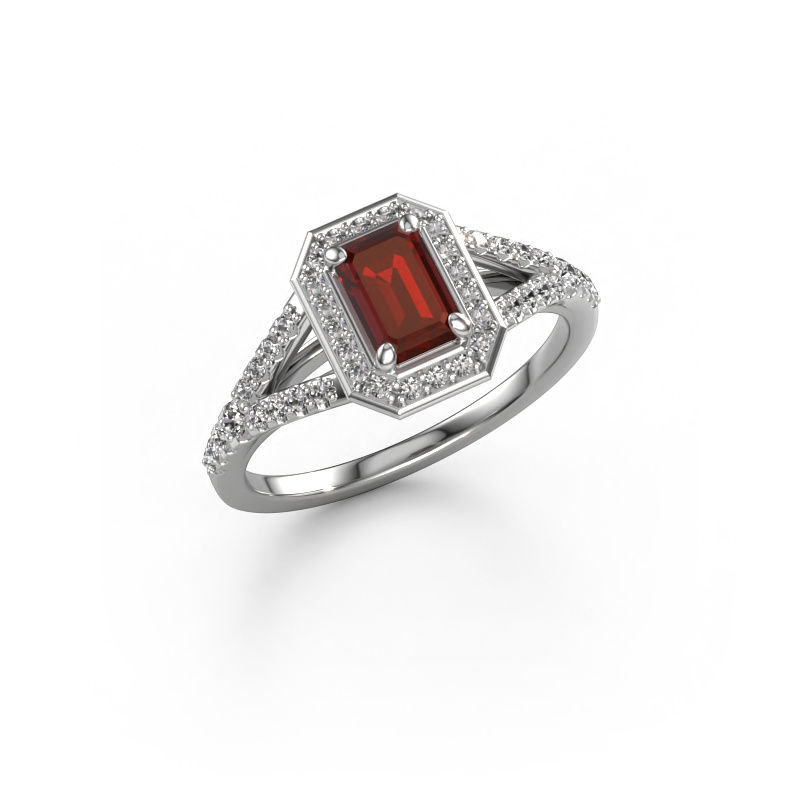 Image of Engagement ring Pamela EME 950 platinum Garnet 6x4 mm