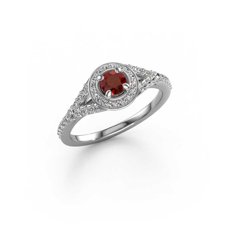 Image of Engagement ring Pamela RND 950 platinum Garnet 4 mm