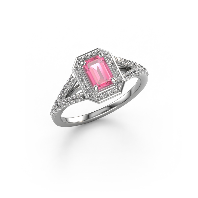 Bild von Verlobungsring Pamela EME 950 Platin Pink Saphir 6x4 mm