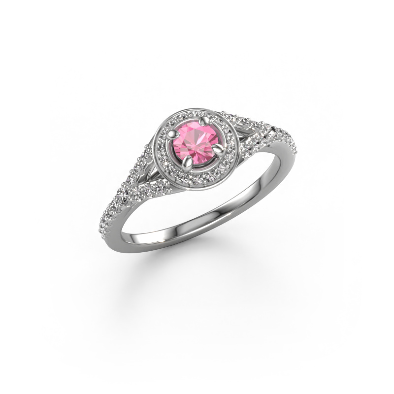 Image of Engagement ring Pamela RND 950 platinum Pink sapphire 4 mm