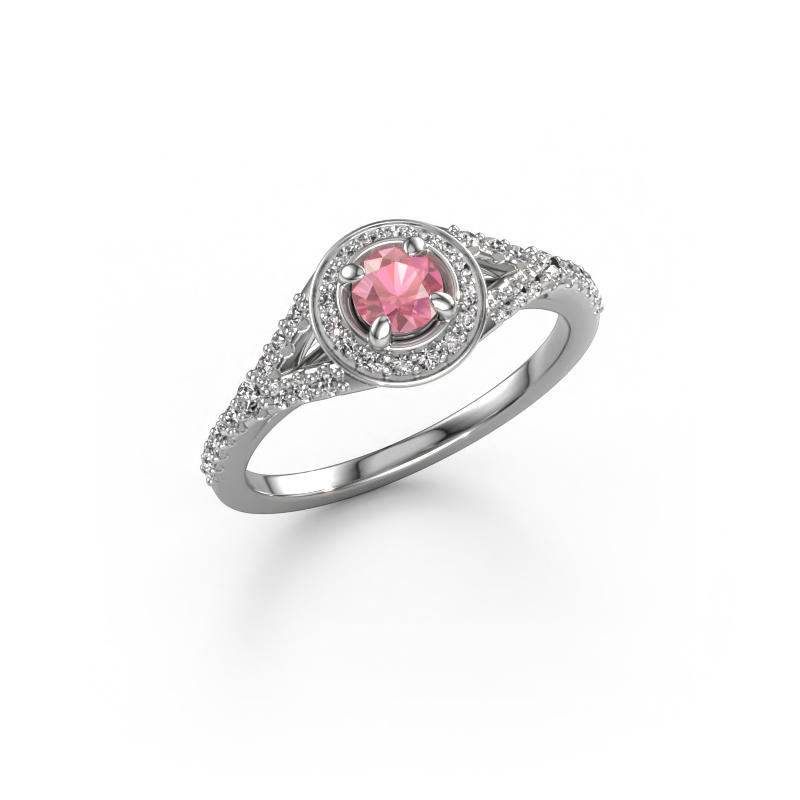 Image of Engagement ring Pamela RND 950 platinum Tourmaline pink 4 mm