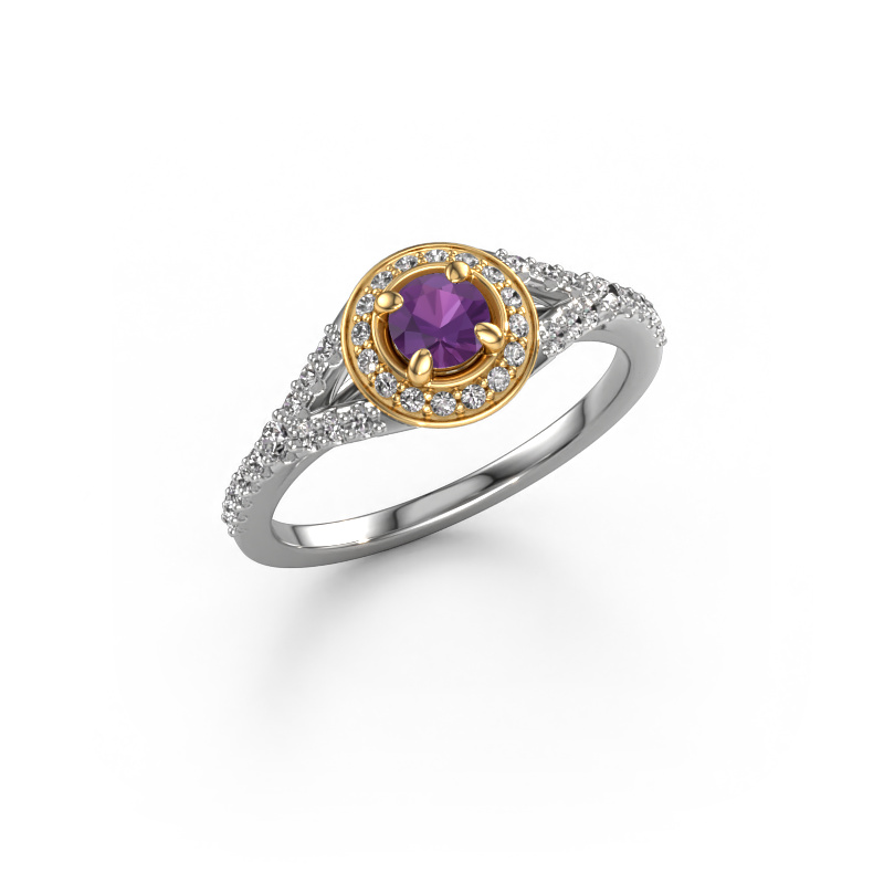 Image of Engagement ring Pamela RND 585 white gold Amethyst 4 mm