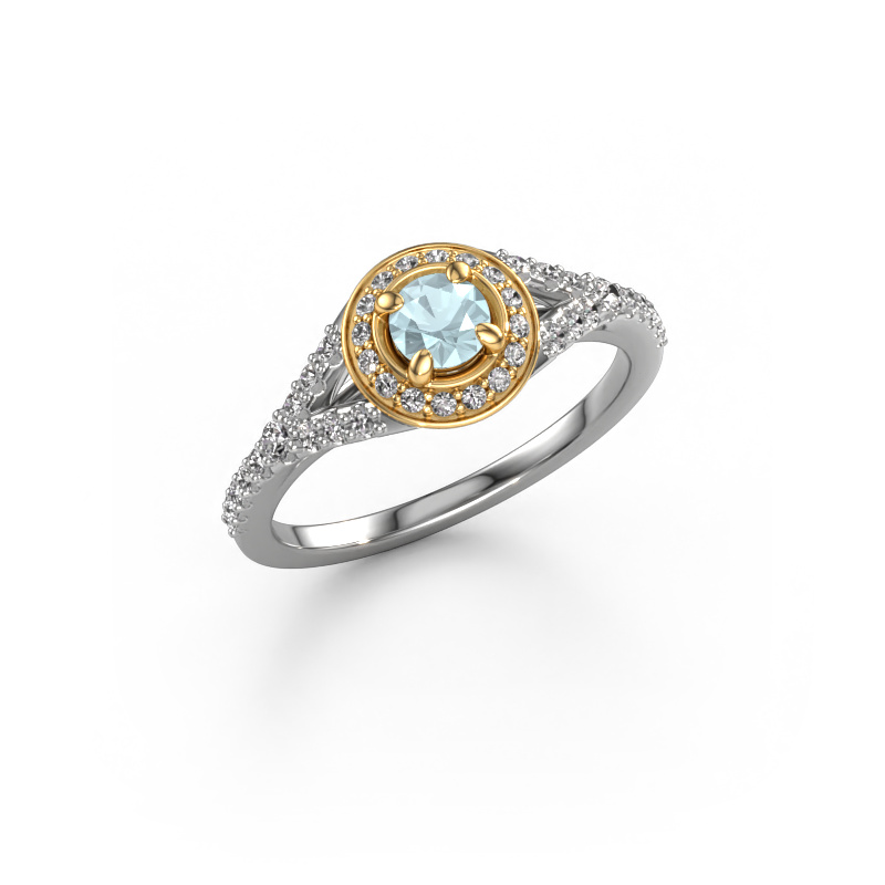 Bild von Verlobungsring Pamela RND 585 Weißgold Aquamarin 4 mm