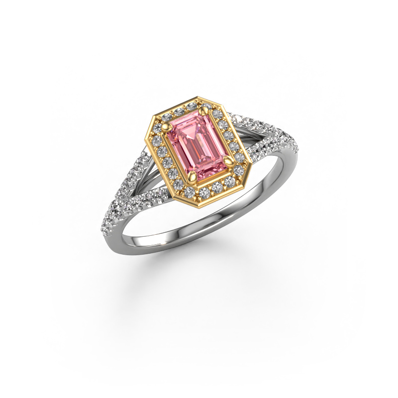 Bild von Verlobungsring Pamela EME 585 Weißgold Rosa Labordiamant 6x4 mm