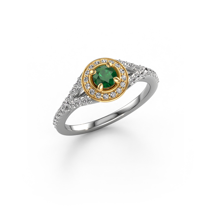Image of Engagement ring Pamela RND 585 white gold Emerald 4 mm