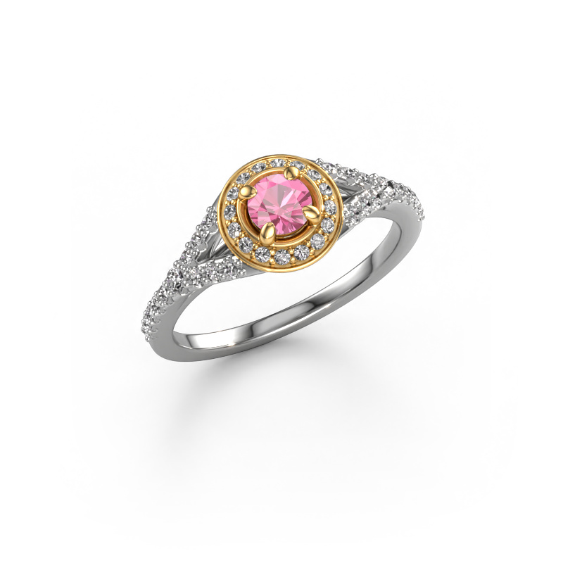 Image de Bague de fiançailles Pamela RND 585 or blanc Saphir rose 4 mm