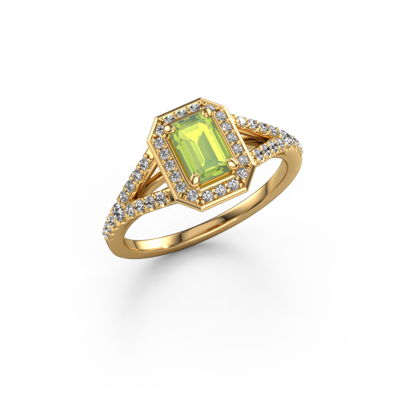 Image of Engagement ring Pamela EME 585 gold Peridot 6x4 mm