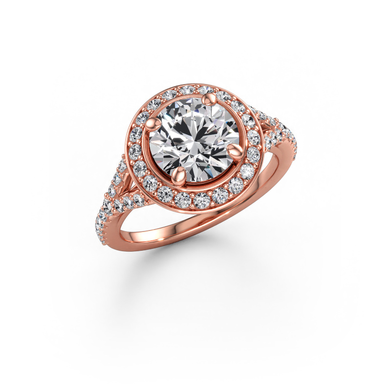 Bild av Förlovningsring Pamela RND 585 roséguld Diamant 2.54 crt