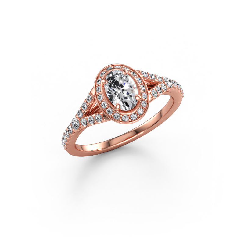 Bild av Förlovningsring Pamela OVL 585 roséguld Labbodlad diamant 0.905 crt