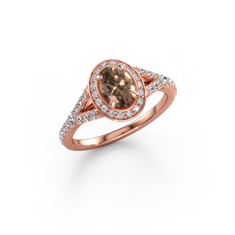 Image de Bague de fiançailles Pamela OVL 585 or rose Diamant brun 1.036 crt