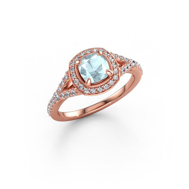 Immagine di Anello di fidanzamento Pamela CUS 585 oro rosa Acquamarina 5.5 mm