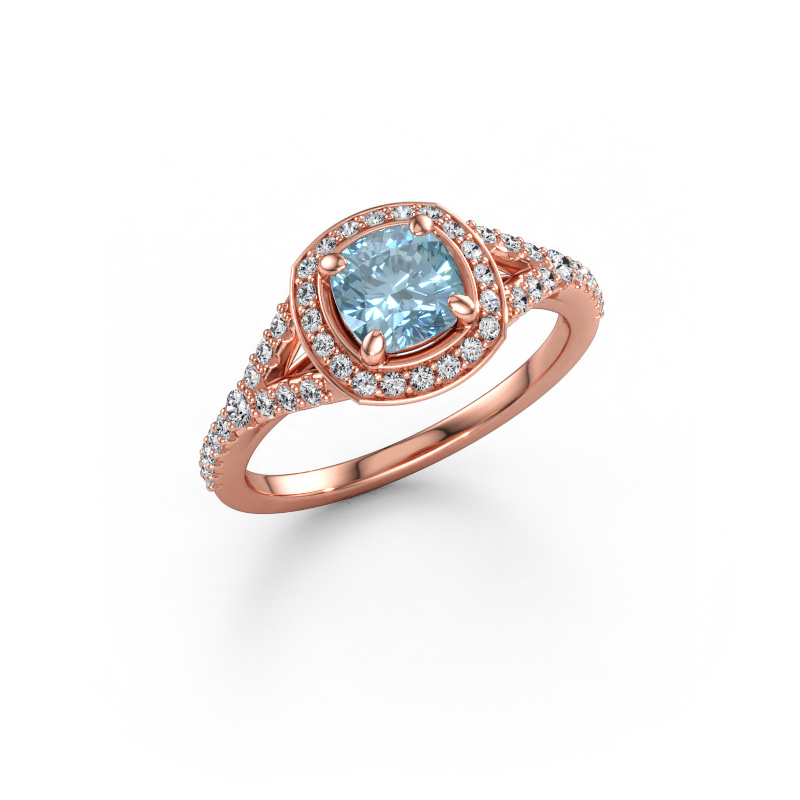 Bild av Förlovningsring Pamela CUS 585 roséguld Blå labbodlad diamant 5.5 mm